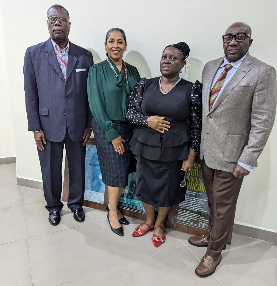 Mr Robinsin Cadet, Emelia Knox and Adeboye Fadina in a team Picture.